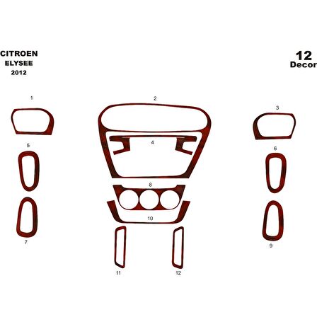 Meriç® Citroen Elysee Ön Torpido Kaplama 12 Parça 2012-›