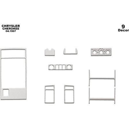 Meriç® Chrysler Cherokee Ön Torpido Kaplama 9 Parça 1997-2004
