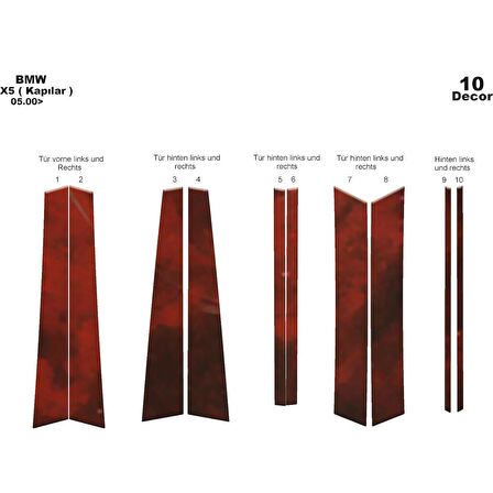 Meriç® Bmw X5 Kapı Kaplama 10 Parça 2000-2006