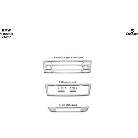 Meriç® Bmw 1 Seri Ön Torpido Kaplama 5 Parça 2004-›