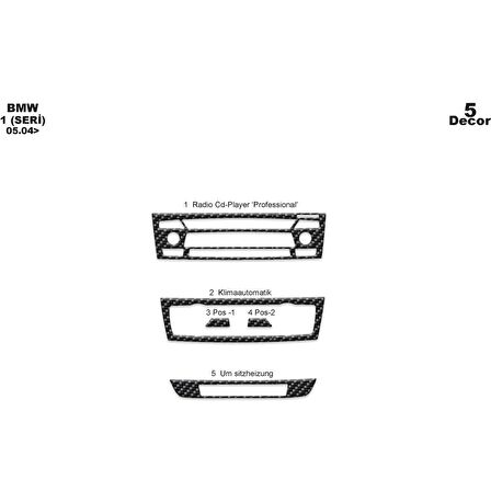 Meriç® Bmw 1 Seri Ön Torpido Kaplama 5 Parça 2004-›