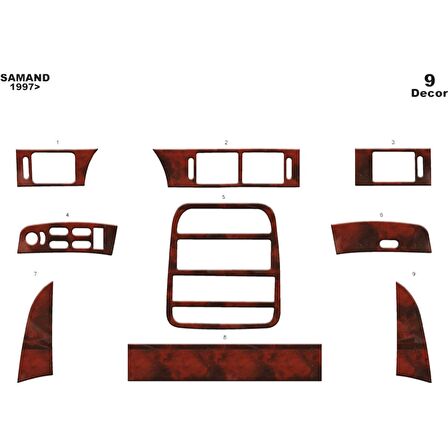 Meriç® Samand Ön Torpido Kaplama 9 Parça 1997-2000