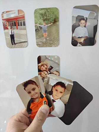 12 Adet 6x9 cm Kişiye Özel Resimli Buzdolabı Magneti
