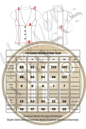 Müslin Yelek - Müslin Viyana Yelek - 1170