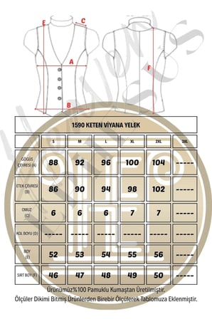 Keten Yelek / Gömlek - Keten Viyana Ceket - 1590