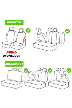 Seat Altea  MPV  2005-2012 arka sırt 2+1 arka oturak 2+1 Tuğra serisi oto koltuk kılıfı