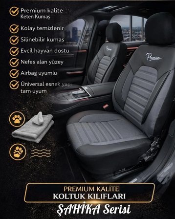 Galaxy FORD FİESTA HACHBACK 2005-2008 Uyumlu Şahika Serisi Oto Koltuk Kılıfı Fermuarlı
