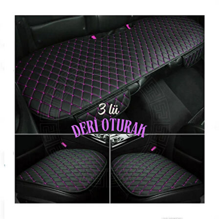 FIAT 500 AİLESİ Uyumlu Şark Serisi 3 Parça Deri Cepli Oto Minder seti