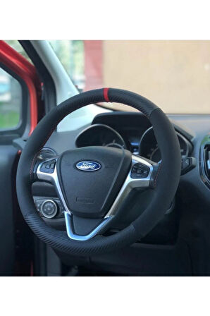 Ford Courier Araç Nubuk Karbon Deri Direksiyon Kılıfı