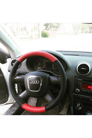 Uyumlu Audi A3 Çift Renk Deri Direksiyon Kılıfı