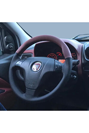 Siyah-bordo Deri Direksiyon Kılıfı