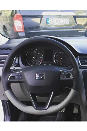 Uyumlu Seat Toledo Çift Renk Deri Direksiyon Kılıfı