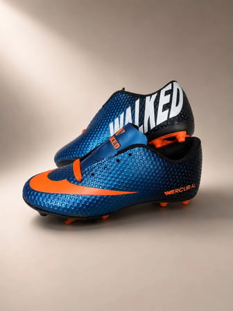 Mergenshoes 4B01 Mavi Krampon Erkek Çocuk Futbol Spor Ayakkabı