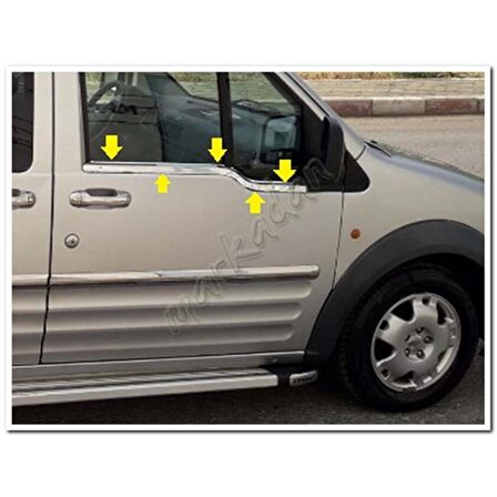 Ford Connect Krom Cam Çıtası 2002-2014 2 Parça Paslanmaz Çelik