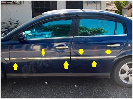 Opel Vectra C Krom Yan Kapı Çıtası 2002-2009 4 Parça Paslanmaz Çelik