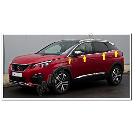 Peugeot 3008 Krom Cam Çıtası 2016 Sonrası 8 Parça Paslanmaz Çelik