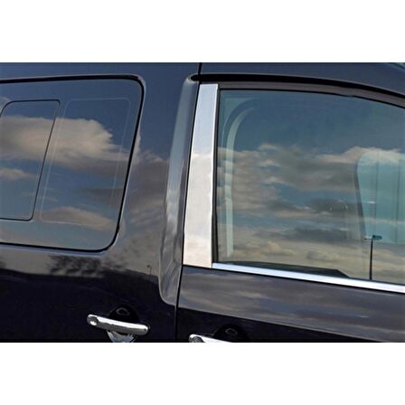 VW Caddy Krom Kapı Direği 2004-2014 2 Parça Paslanmaz Çelik