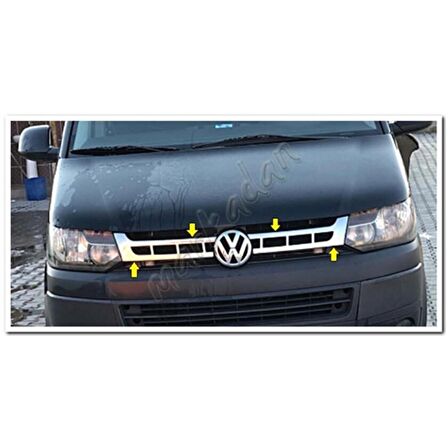 VW T5 Transporter Krom Ön Panjur 2010-2014 2 Parça Paslanmaz Çelik