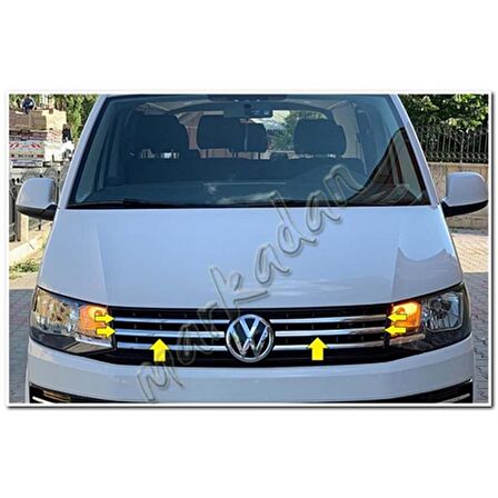 VW T6 Transporter Krom Ön Panjur 2015 Sonrası 4 Parça Paslanmaz Çelik