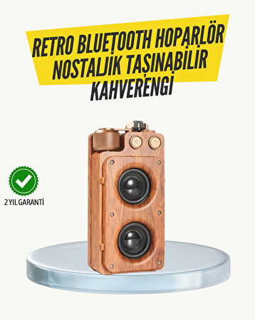 Klasik Görünümlü Bluetooth Hoparlör 360 Derece Stereo ve FM Radyo