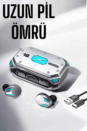 Kablosuz Powerbankli Oyuncu Kulaklığı Gürültü Önleyici