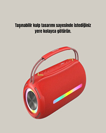 Suya Dayanıklı 20W RGB Hoparlör Bluetooth USB SD Kart ve AUX Girişli