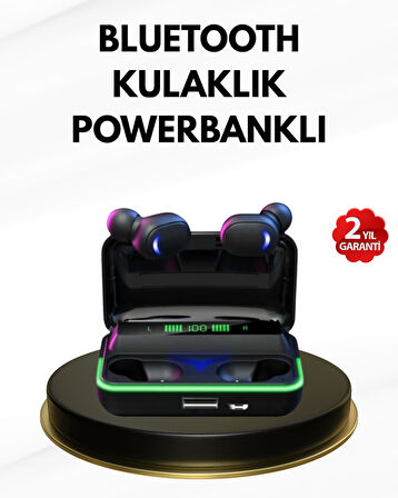 E10 Kablosuz Bluetooth Kulaklık – 3D Ses Powerbank Şarj Kutusu