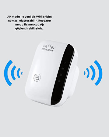2.4G WiFi Sinyal Çoğaltıcı Router Genişletici Güçlü Antenli