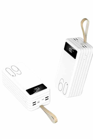 Powerbank 60.000 Mah Taşınabilir Şarj Hızlı El Fenerli Dijital Göstergeli
