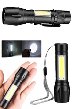 Uzun Menzilli Şarjlı El Feneri Uzun Ömürlü Led Işık Lamba