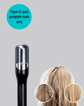 RH-6668 Şarjlı Taşınabilir Otomatik Saç Düzeltici Elektrikli Saç Kesme Makine