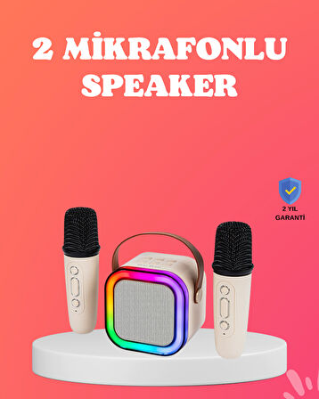 Bluetooth 5.0 Destekli Kablosuz Karaoke Hoparlör