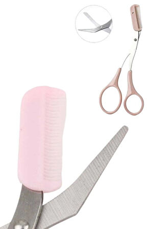 Kavisli Kaş Kirpik Düzeltici Bıyık Alma Taraklı Kaş Makası Yüz Bakım Seti M