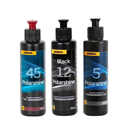 Mirka 45 Agresif Pasta 12 Siyah İnce Ve 5 Hare Giderici Set 250 Ml