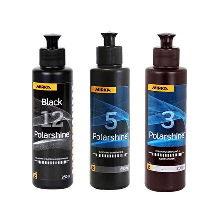 Mirka 12 Siyah İnce Pasta 5 Hare Giderici 3 Boya Koruyucu Wax 250 Ml