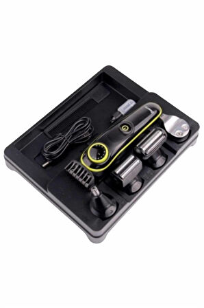 5 Başlıklı Şarjlı Tıraş Makinesi Kablosuz Saç Sakal Burun Tıraşına Uygun