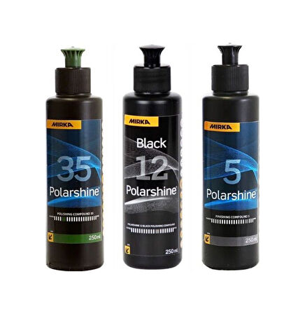 Mirka 35 Kalın Pasta 12 Siyah İnce 5 Hare Giderici Set 250 Ml