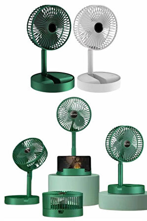 Katlanabilir Teleskopik Şarjlı Fan Masaüstü Soğutucu Vantilatör