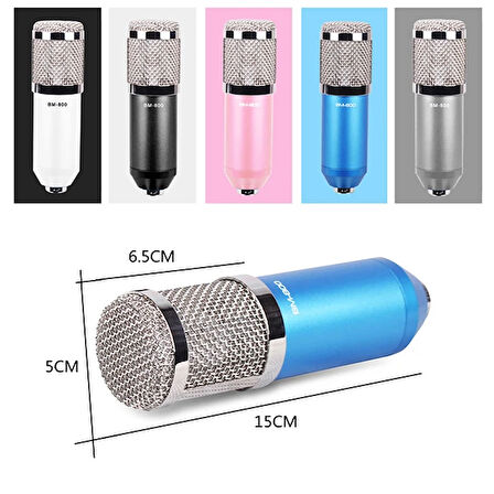 BM800 Condenser Stüdyo Profesyonel Kayıt ve Yayın Mikrofonu Studio-(5775)