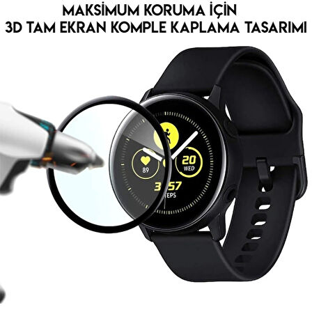 GOR Galaxy Watch Active 2 40mm 3D kavisli Nano Glass Ekran Koruyucu 2 Adet Set-(5775