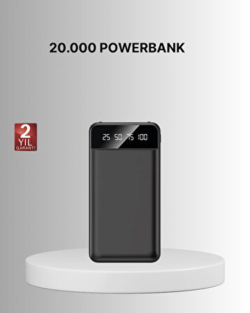 Taşınabilir 20.000 mAh Hızlı Şarj Powerbank 4 Çıkışlı