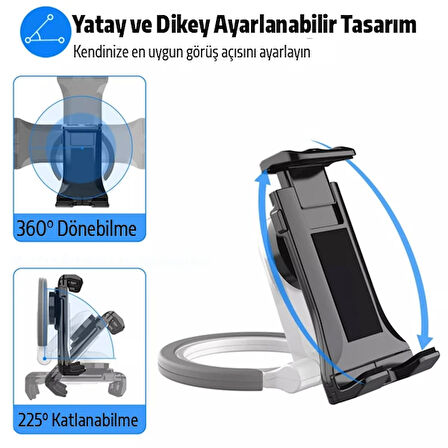 ALLY PB-47B Askılı Katlanabilen Çok İşlevli Tablet -Telefon Standı Tutucu-(577