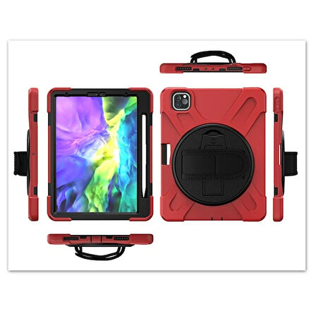 iPad Pro11 (2021-2020-2018) Kılıf Shockproof 3 Katmanlı Standlı Zırh Kılıf Ka