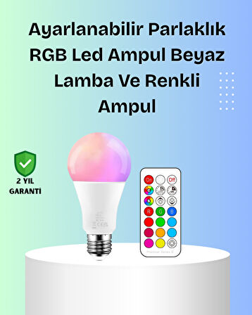RGBW Teknolojili Akıllı LED Ampul Zamanlayıcılı