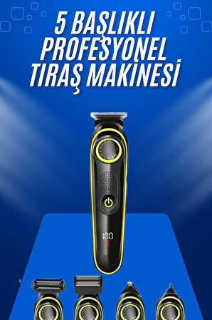 Tıraş Makinesi Şarjlı 5 Başlıklı Burun ve Kulak Temizleme