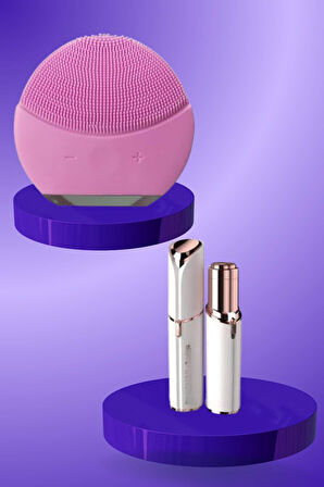 KAŞ BIYIK VE YÜZ EPİLASYON ALETİ VE TİTREŞİMLİ YÜZ TEMİZLEME MASAJ ALETİ 