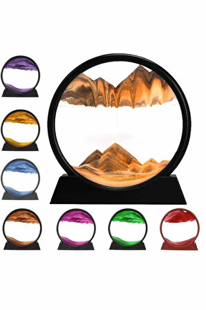 7 Inç Mavi Orta Boy Dekoratif Yuvarlak Şık Kum Tablosu Modern Dekoratif Süs