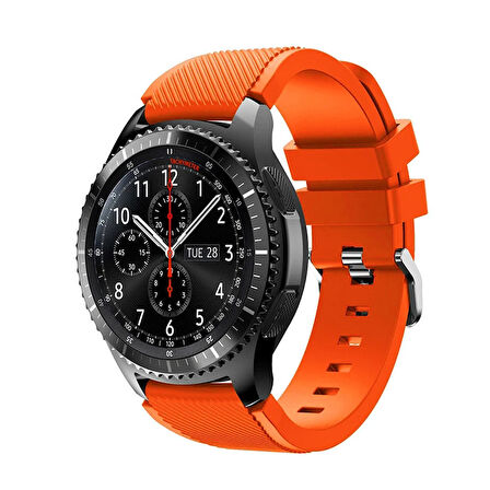 22MM Gear S3 Watch 4 -GT2 GT2E 46MM KayışKordon Silikon Kayış Kordon-(5775)