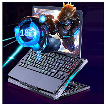 ALLY MC Q3 LED Işıklı Ultra Sessiz Fan Laptop Soğutucu Stand-(5775)