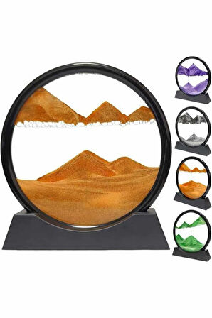 3D LED Işıklı Kum Saati Gece Lambası Hareketli Sulu Kum Saati Orta Boy